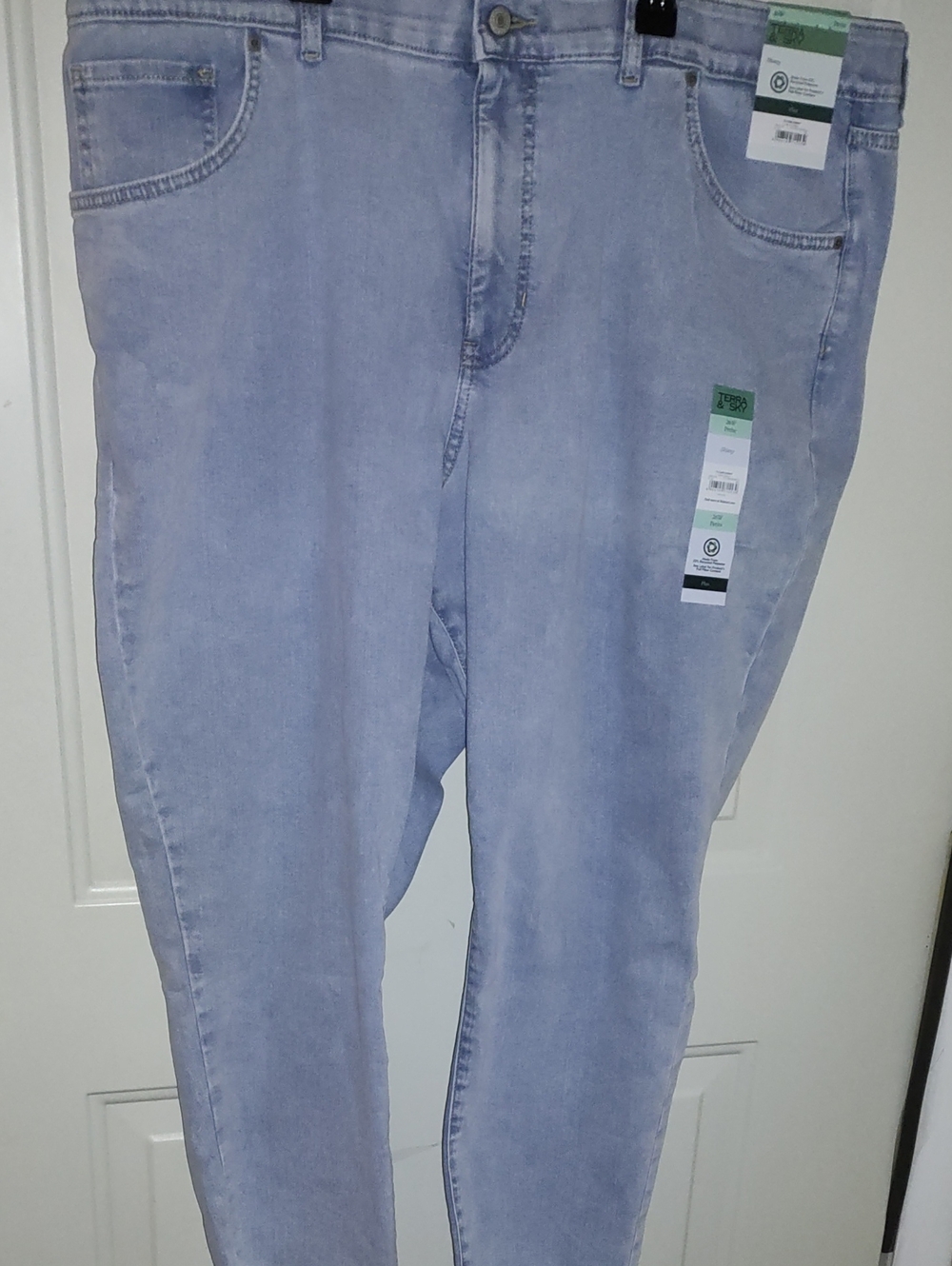 Terra & Sky Light Blue Womenโs Jeggings - Stretch Denim Size 26 W Petite NWT